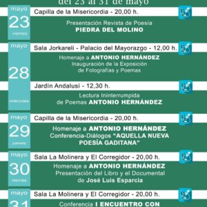 Agenda Cultural Mayo Mariano. Disfruta de todos los actos ojeando nuestra agenda