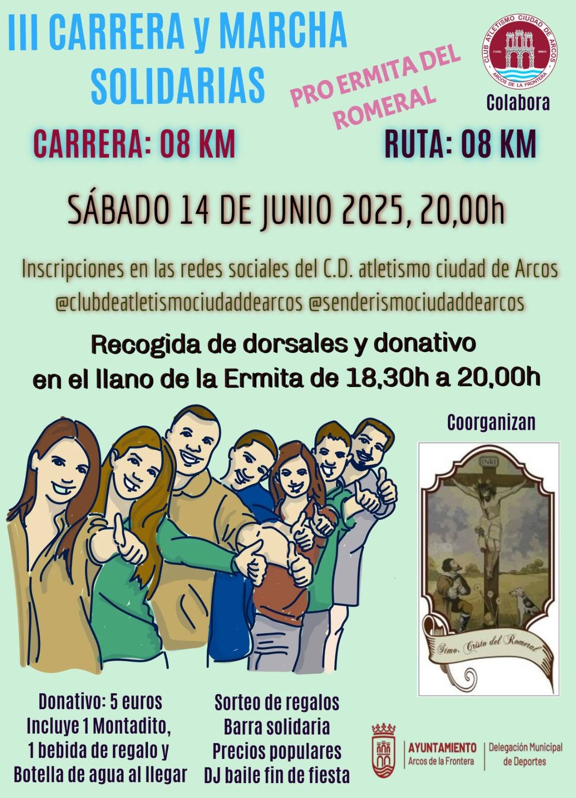 Son dos pruebas de ocho kilómetros que cuentan con la colaboración del Club de Atletismo Ciudad de Arcos.