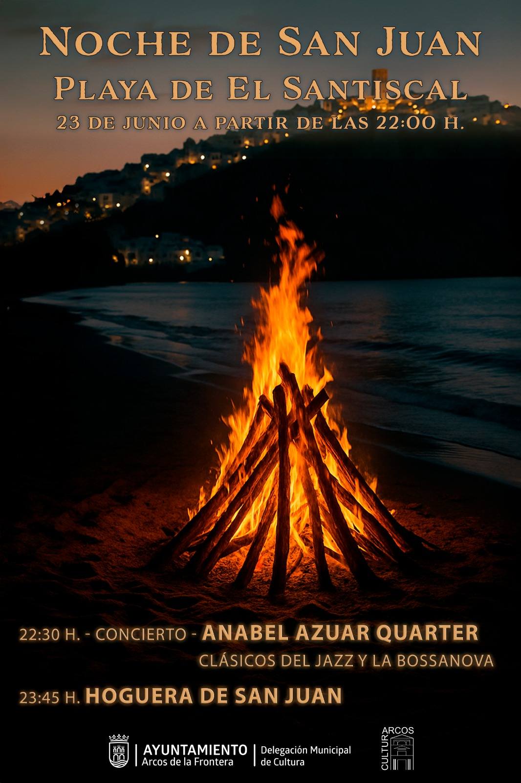 Disfruta de una Noche de San Juan mágica en la Playa de El Santiscal, en Arcos de la Frotnera