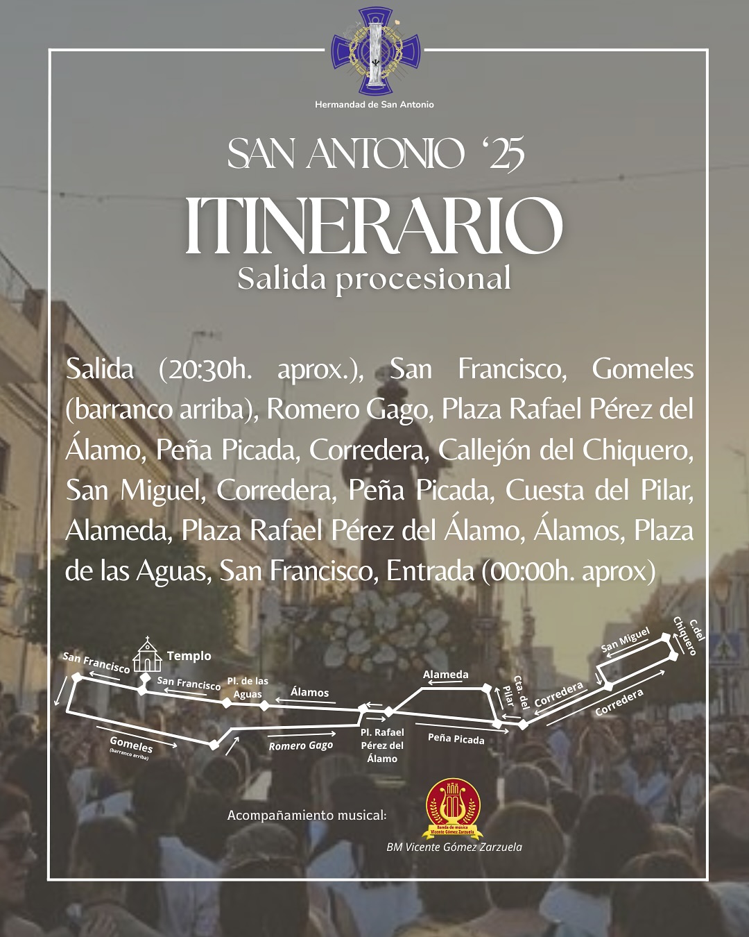 La imagen de San Antonio de Padua sale en procesión por las calles de la ciudad