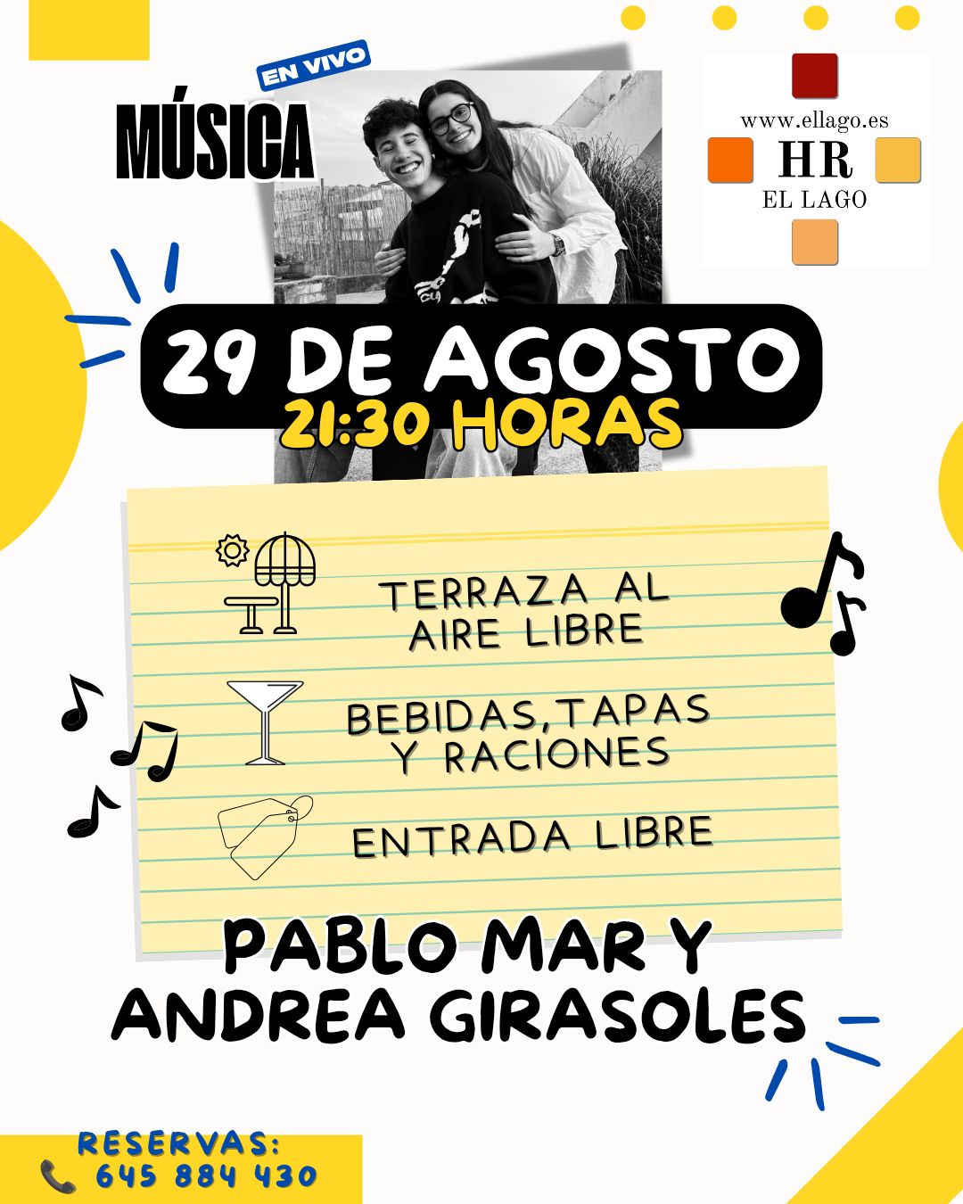 Ven a disfrutar de la música en directo.
