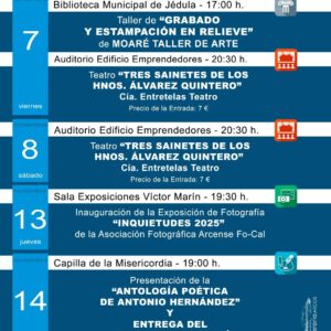 Disfruta de las diferentes actividades que se organizan desde la Delegación de Cultura