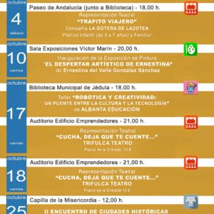 Viernes 17 de octubre a las 18:00 horas en la Biblioteca Municipal de Jédula: taller “Robótica y creatividad: un puente entre la cultura y la tecnología”, impartido por Albanta Educación.