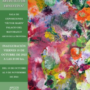 La Delegación de Cultura del Ayuntamiento de Arcos ha presentado una nueva cita con el arte en la sala de exposiciones del Palacio del Mayorazgo. En esta ocasión, la protagonista es la artista Ernestina del Valle González Sánchez, quien inaugura su primera exposición pictórica titulada “El despertar artístico de Ernestina”, una muestra inspirada en la belleza y la esencia de Arcos.