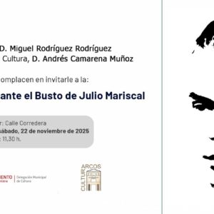 Ofrenda floral ante el busto de Julio Mariscal