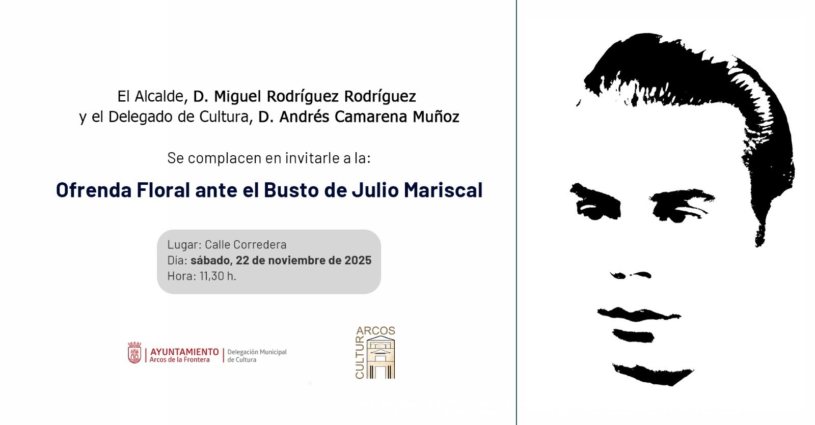 Ofrenda floral ante el busto de Julio Mariscal