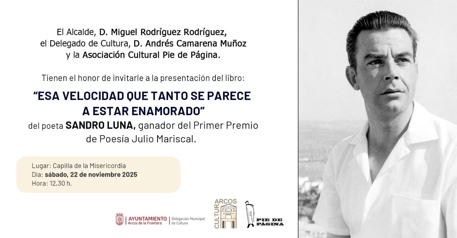 El pasado viernes se hizo oficial el fallo del I Premio de poesía Julio Mariscal organizado por la Asociación Pie de Página. Un certamen que en su primer año de vida ha tenido una acogida excepcional, recibiendo desde toda España y de diversos países de Latinoamérica una participación cercana a los doscientos poemarios.