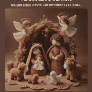 Te invitamos a la exposición "Belén Artesanal" organizada por el Club del Ganchillo. Disfruta de un Belén único, hecho a mano con dedicación y cariño, del 4 de diciembre al 6 de enero.