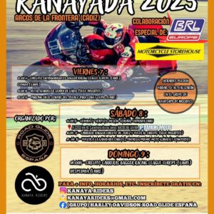 Arcos de la Frontera se prepara para recibir a cientos de aficionados al motor con la celebración de Kanayada 2025, un evento motero que tendrá lugar los días 7, 8 y 9 de noviembre. La cita, organizada por Kanaya Riders y Road Glide España, convertirá al municipio en uno de los principales puntos de encuentro para los amantes de las motocicletas.