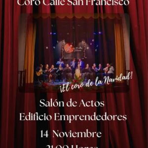 Vᴜᴇʟᴠᴇ ᴇʟ Cᴏʀᴏ Cᴀʟʟᴇ Sᴀɴ Fʀᴀɴᴄɪsᴄᴏ! 🎄🎶 Llega “El coro de la Navidad”, con dos sesiones llenas de alegría, villancicos y mucho arte. 🗓️ 14 de noviembre – 21:00 h 🗓️ 15 de noviembre – 20:00 h 📍 Salón de Actos del Edificio Emprendedores 🎟️ Entrada: 10 €