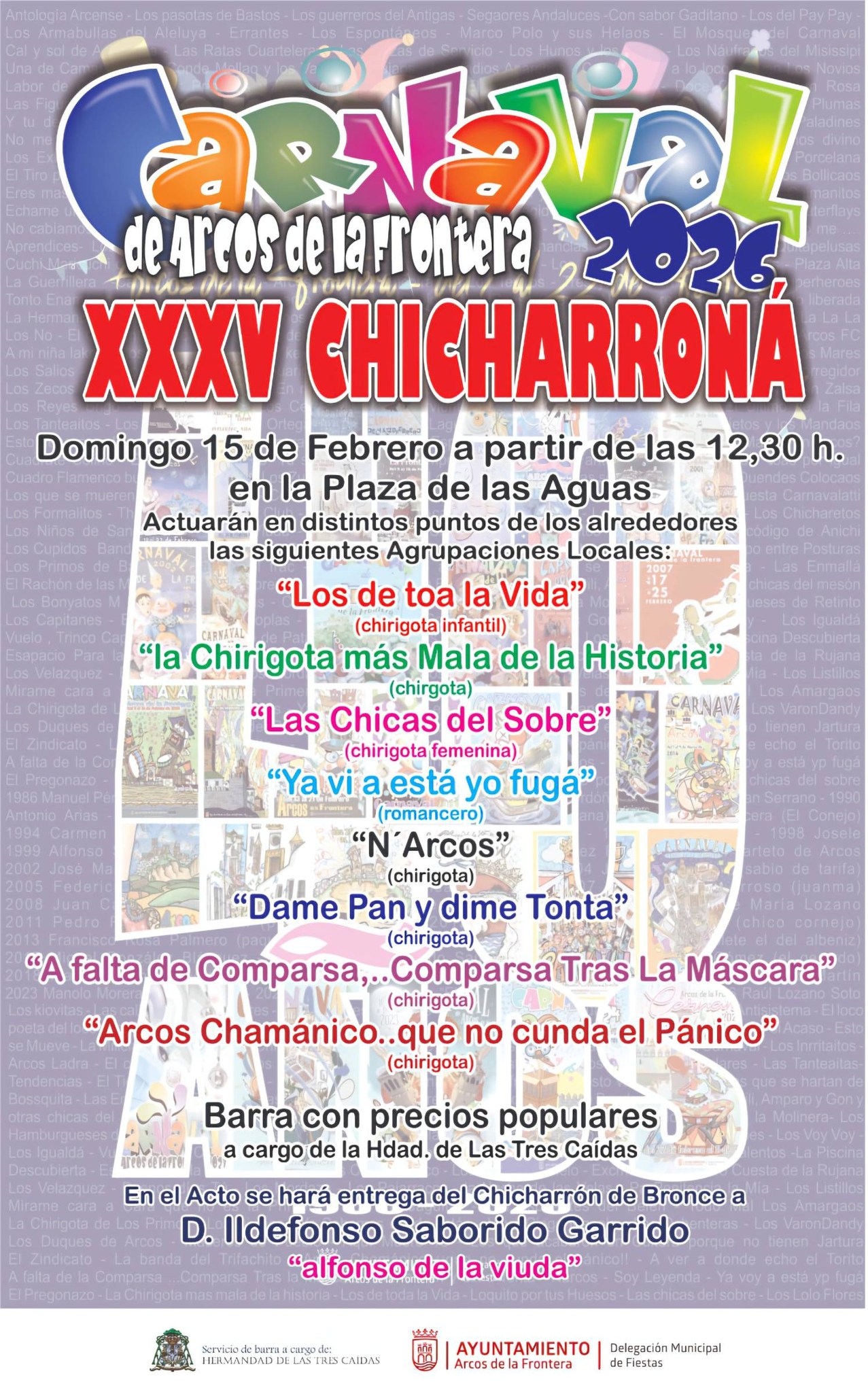 Acude a disfrutar de todos los actos del carnaval 2026 en Arcos de la Frontera