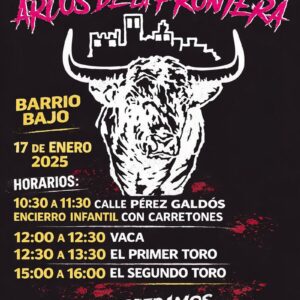 A las a las 12 de la mañana se soltará a la vaca hasta las 12.30 horas. A las 12.30 y hasta las 13.30 horas se soltará el primer toro. Se hará un parón de 13.30 horas a 15 horas y el segundo toro, que cierra el festejo, se soltará de 15 a 16 horas.