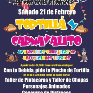Ven a disfrutar del las actividades del carnaval de Arcos este fin de semana y disfrázate