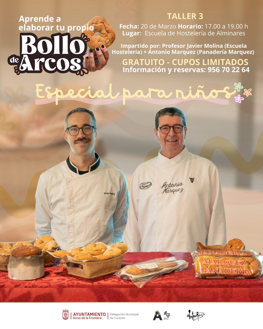 Trae a tu hijo o hija a disfrutar y aprender a elaborar el bollo de Arcos