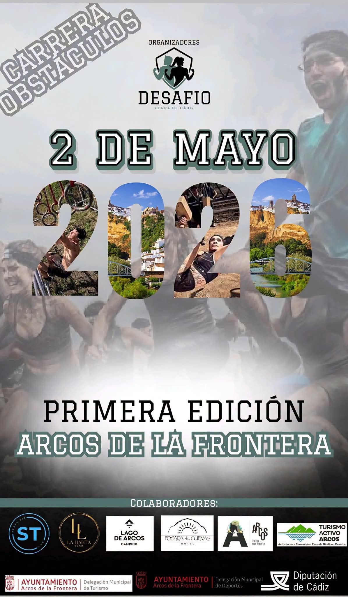 El Desafío Sierra de Cádiz celebra su primera edición el sábado 2 de mayo de 2026 en Arcos de la Frontera, con una carrera de obstáculos diseñada para combinar fuerza, resistencia y diversión en un entorno natural. La prueba propone un recorrido de 6 km con 30 obstáculos, planteado como un reto exigente pero accesible, con opciones para diferentes perfiles de participantes.