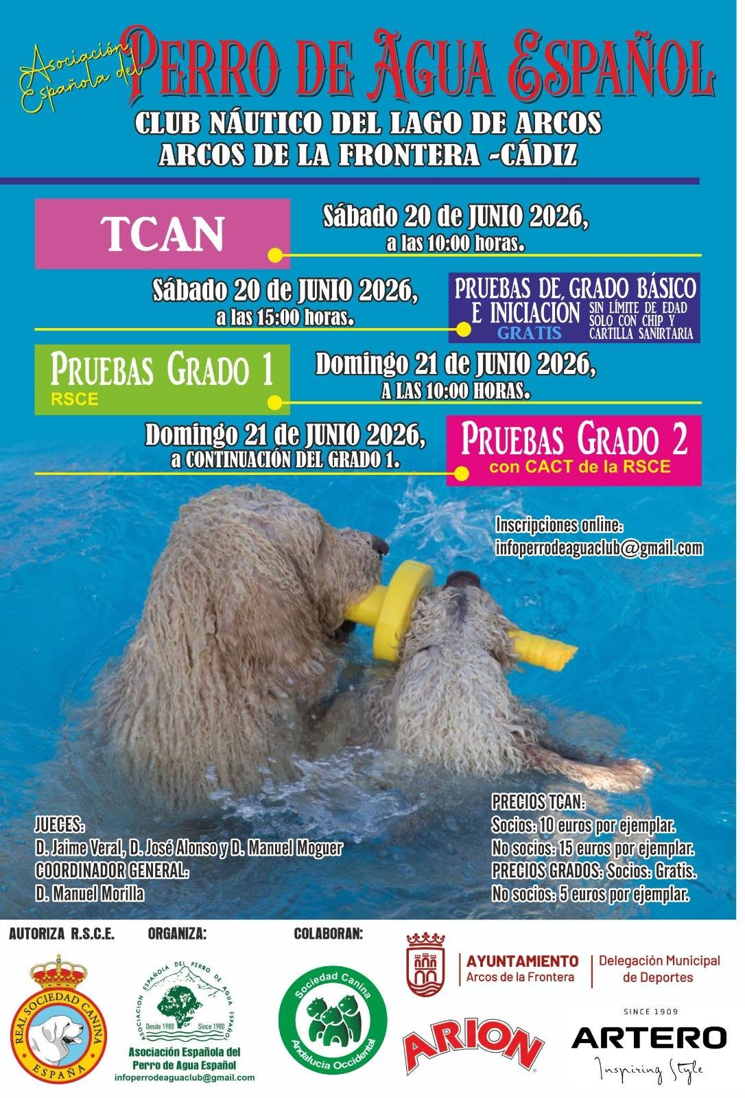 La cita se desarrollará el sábado 20 de junio en las instalaciones del Club Náutico del lago de Arcos, un escenario que volverá a acoger una competición ya consolidada dentro del calendario de esta raza canina.