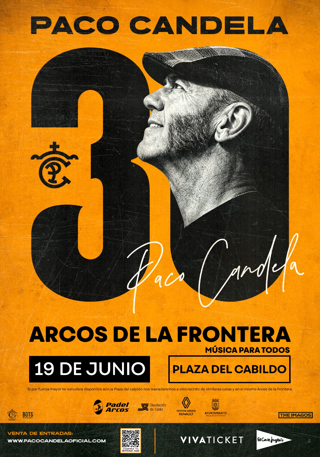 El próximo 19 de junio de 2026, la histórica Plaza del Cabildo de Arcos de la Frontera se convertirá en un escenario mágico para celebrar los 30 años de carrera de Paco Candela, uno de los artistas más queridos de la música popular y flamenca en España.