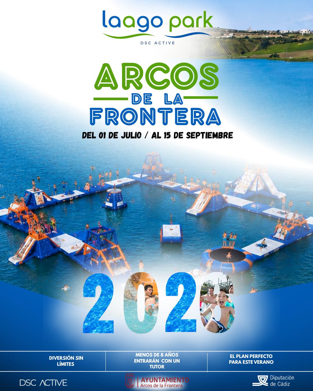 La playita de El Santiscal contará este verano con una nueva y ambiciosa propuesta de ocio acuático. El Ayuntamiento de Arcos de la Frontera ha presentado oficialmente Lagoo Park, un parque acuático hinchable que abrirá sus puertas el próximo 1 de julio y que, según sus promotores, será el mayor de Andalucía en su categoría.