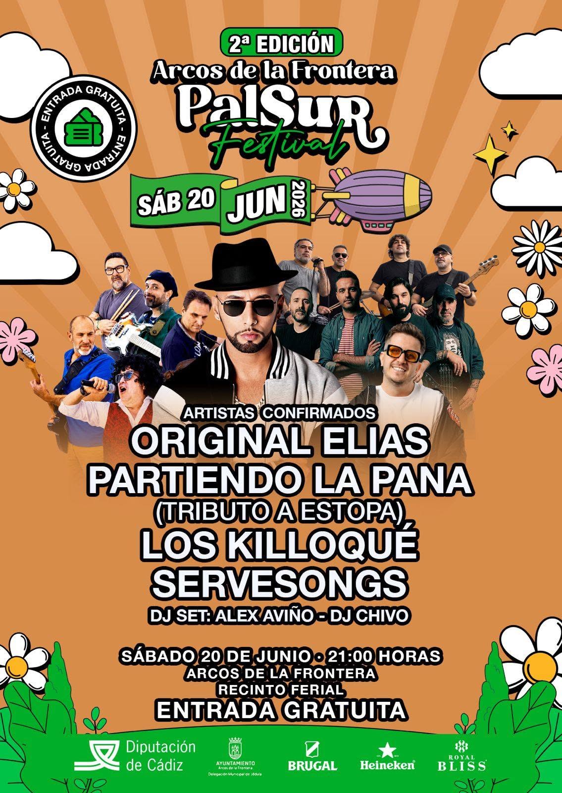Arranca el verano en Arcos de la Frontera con la tercera edición de Palsur Festival El próximo 20 de junio, a partir de las 21:00 horas, el recinto ferial acogerá una nueva edición de Palsur Festival, una cita con la música en directo, el mejor ambiente y entrada totalmente gratuita para todos los públicos.