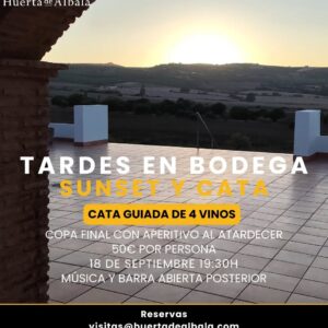 Tardes en Bodega de Huerta de Albalá son una experiencia de cata y puesta de sol al aire libre.
