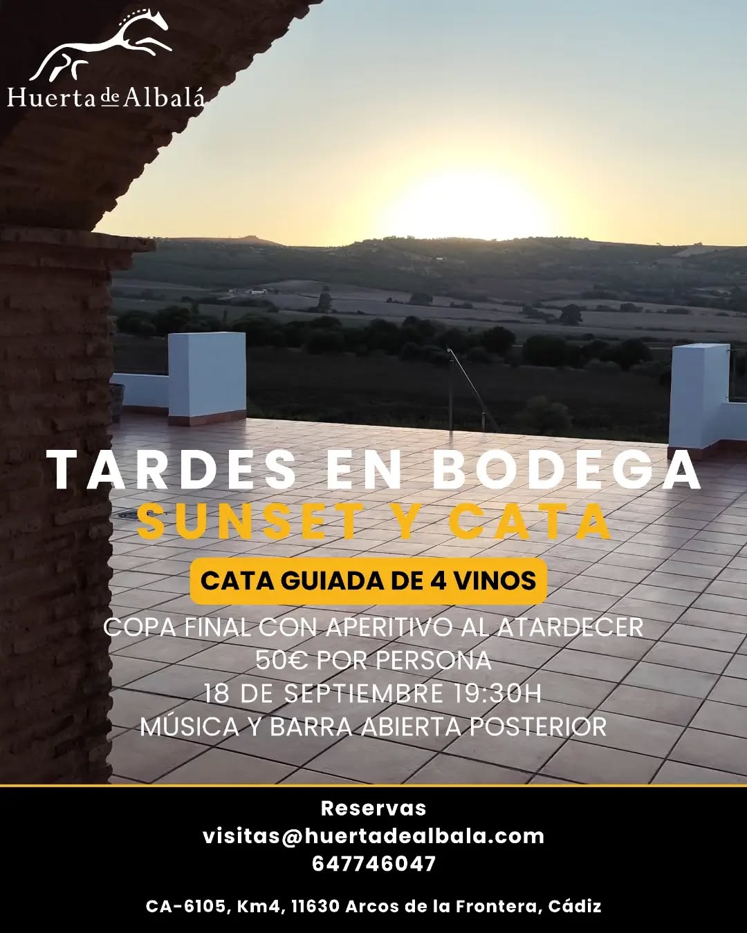 Tardes en Bodega de Huerta de Albalá son una experiencia de cata y puesta de sol al aire libre.