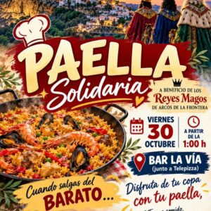 El próximo sábado 30 de octubre tendrá lugar la paella solidaria en el Bar La Vía a partir de las 13 h. Ven a participar y colabora para recaudar fondos para la cabalgata de los reyes magos
