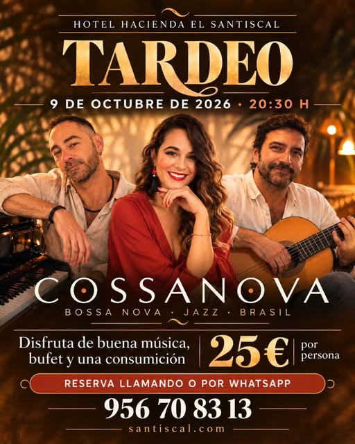 En esta ocasión tendremos el 11 de septiembre con nosotros al grupo COSSANOVA, que nos acompañará durante el buffet de tapas a partir de las 21h 🎷 Recuerda, por solo 25€ disfrutarás de: - Entrada al espectáculo de Jazz y Bossa Nova - Entrada para el buffet libre de tapas - 1 consumición de bebida en el bar