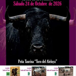 Presentado el cartel anunciador del Toro del Barrio Bajo que tendrá lugar el sábado, 24 de octubre. «Cumbrerito» y «Angelito» son los nombres de los dos astados. El primero de ellos tiene prevista su salida a las 15:00h, y el segundo a las 17:00h. Previamente, a las 14:30h, será la suelta de vaca. Además, a partir de las 12:00h se celebrará el Encierro Infantil con Carretones.