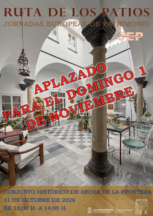La ruta de patios ha sido cambiada de fecha. Se hará el domingo 1 de  noviembre en el mismo horario, de 10 a 14 de la tarde